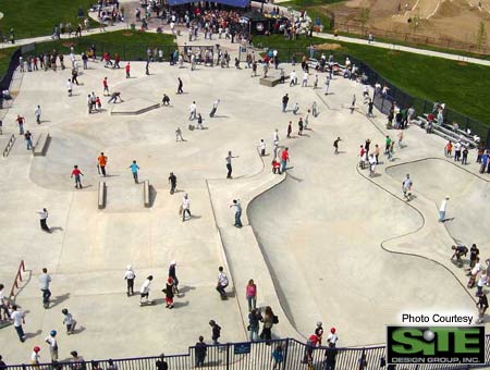 1. Aerial view of the Aurora Wheel Skatepark