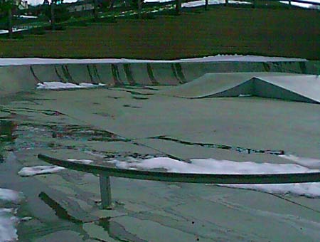 1. Golden Heights Skatepark after the annual April snowstorm