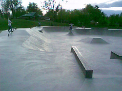 Skaters ripping up the obstacles at the Walker Branch Skatepark